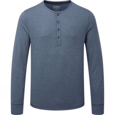 Top Craghoppers Fermont Manga Larga Henley Hombre Indigo - Chile KJY173849
